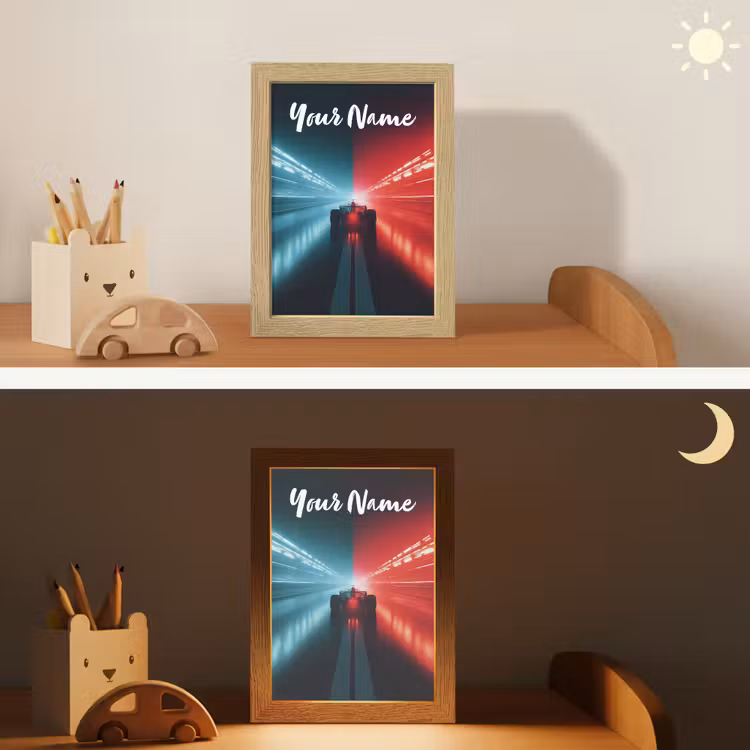 Raceauto - Verlichting - Neon - Rood Light Box met kabel (Kinderlampje) klein -sfeer3_kind