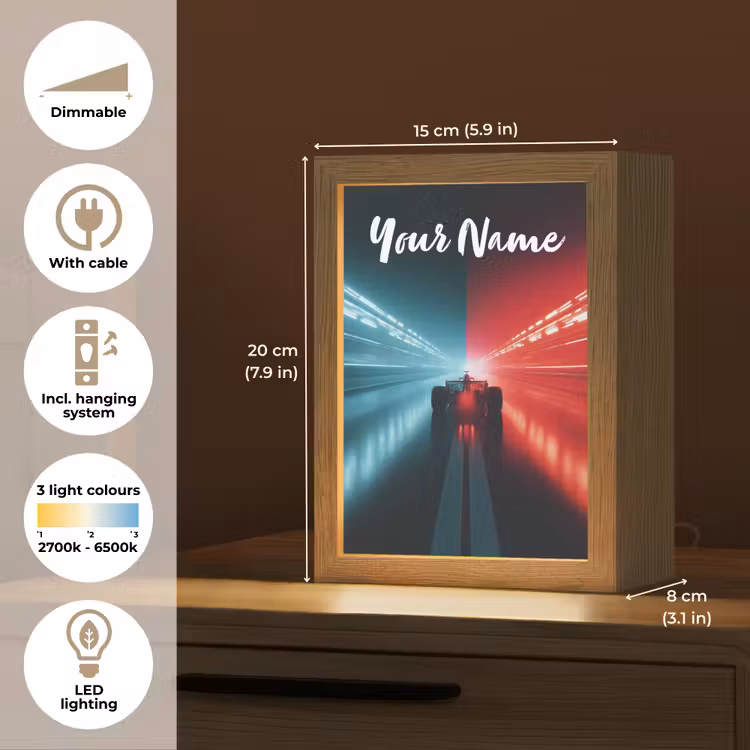 Raceauto - Verlichting - Neon - Rood Light Box met kabel (Kinderlampje) klein -USP_EN