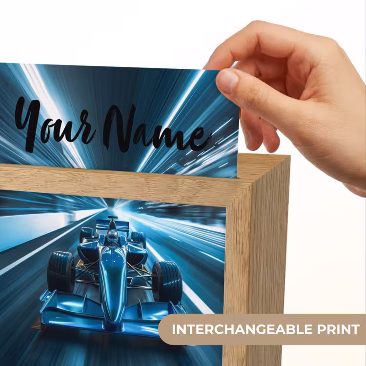 Race - Auto - Formule 1 - Jongens - Blauw Light Box met kabel (Kinderlampje) klein -USP_websiteprintEN