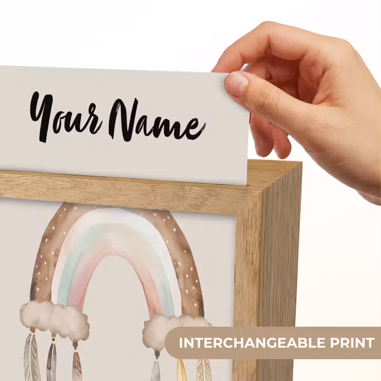Regenboog - Bohemian - Boho - Pastel kleuren Light Box met kabel (Kinderlampje) klein -USP_websiteprintEN