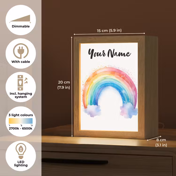 Regenboog - Kinderen - Meisje Light Box met kabel (Kinderlampje) klein -USP_EN