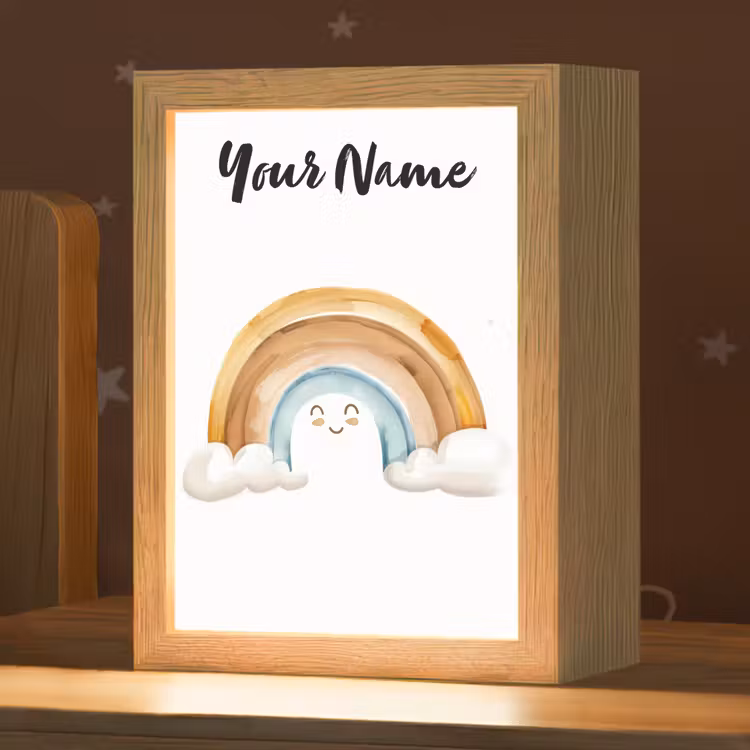 Regenboog - Pastel kleuren Light Box met kabel (Kinderlampje) klein -zzz_3d_website
