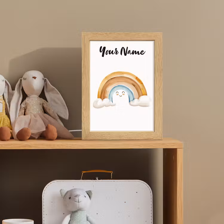 Regenboog - Pastel kleuren Light Box met kabel (Kinderlampje) klein -sfeer2_kind