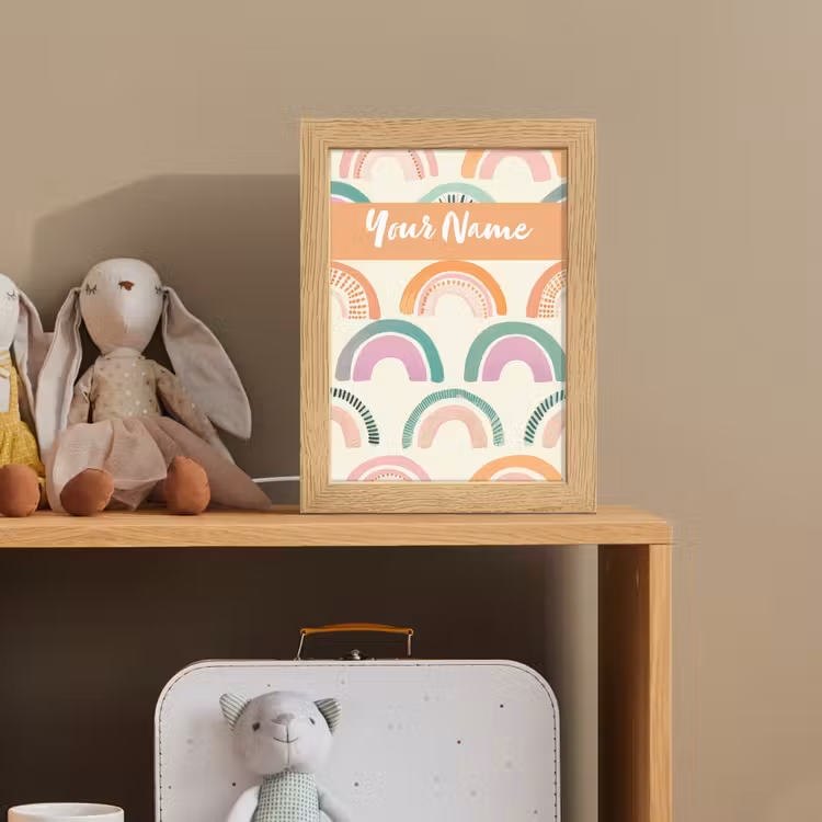 Regenboog - Pastel - Patroon Light Box met kabel (Kinderlampje) klein -sfeer2_kind