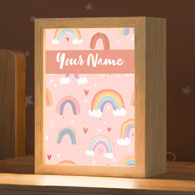 Regenboog - Patroon - Pastel Light Box met kabel (Kinderlampje) klein -zzz_3d_website