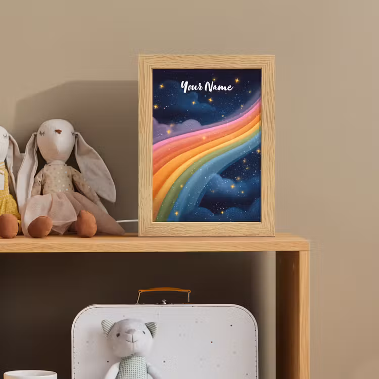 Regenboog - Sterrenhemel - Kleurrijk Light Box met kabel (Kinderlampje) klein -sfeer2_kind