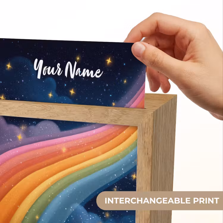 Regenboog - Sterrenhemel - Kleurrijk Light Box met kabel (Kinderlampje) klein -USP_websiteprintEN