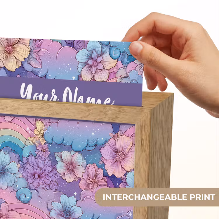Regenbogen - Bloemen - Kleurrijk - Wolken Light Box met kabel (Kinderlampje) klein -USP_websiteprintEN