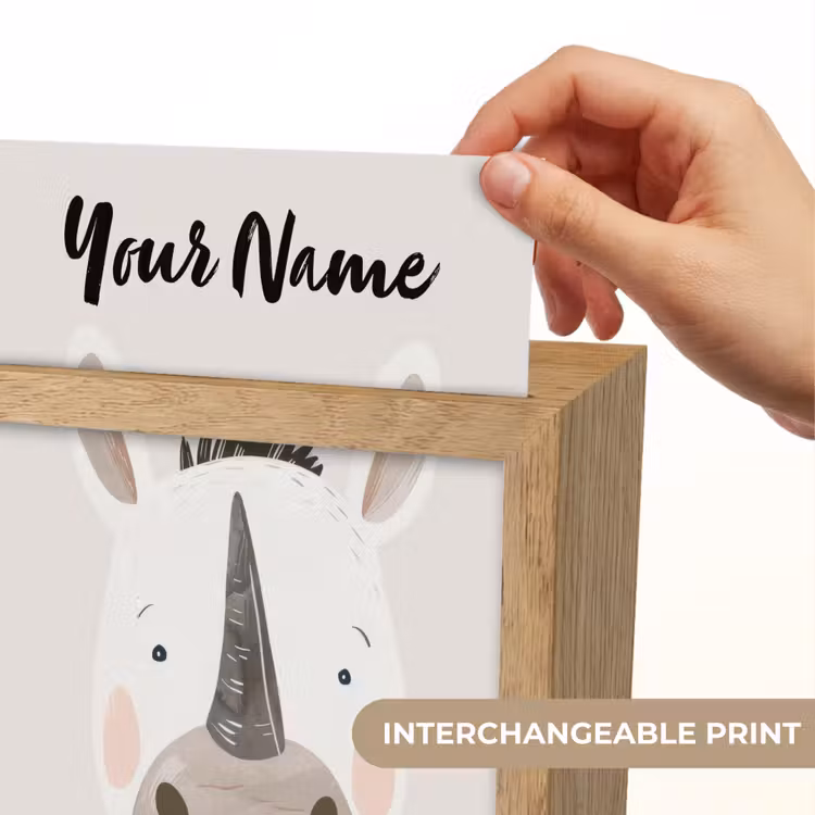 Neushoorn - Wilde dieren - Pastel kleuren Light Box met kabel (Kinderlampje) klein -USP_websiteprintEN