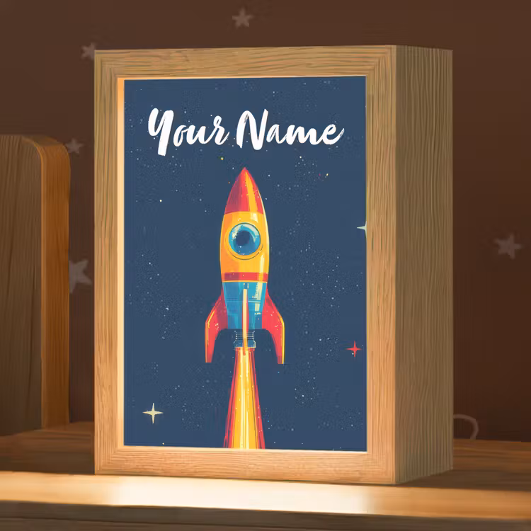 Raket - Rookwolken - Ruimte Light Box met kabel (Kinderlampje) klein -zzz_3d_website