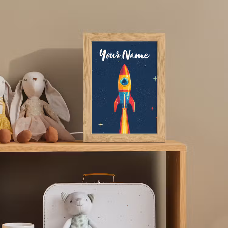 Raket - Rookwolken - Ruimte Light Box met kabel (Kinderlampje) klein -sfeer2_kind