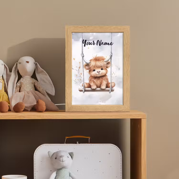 Schotse hooglander - Dier - Kinderen Light Box met kabel (Kinderlampje) klein -sfeer2_kind