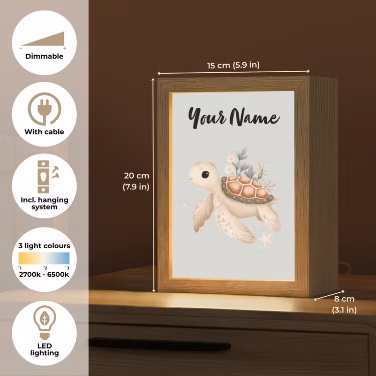 Zeeschildpad - Onderwaterwereld - Pastel Light Box met kabel (Kinderlampje) klein -USP_EN