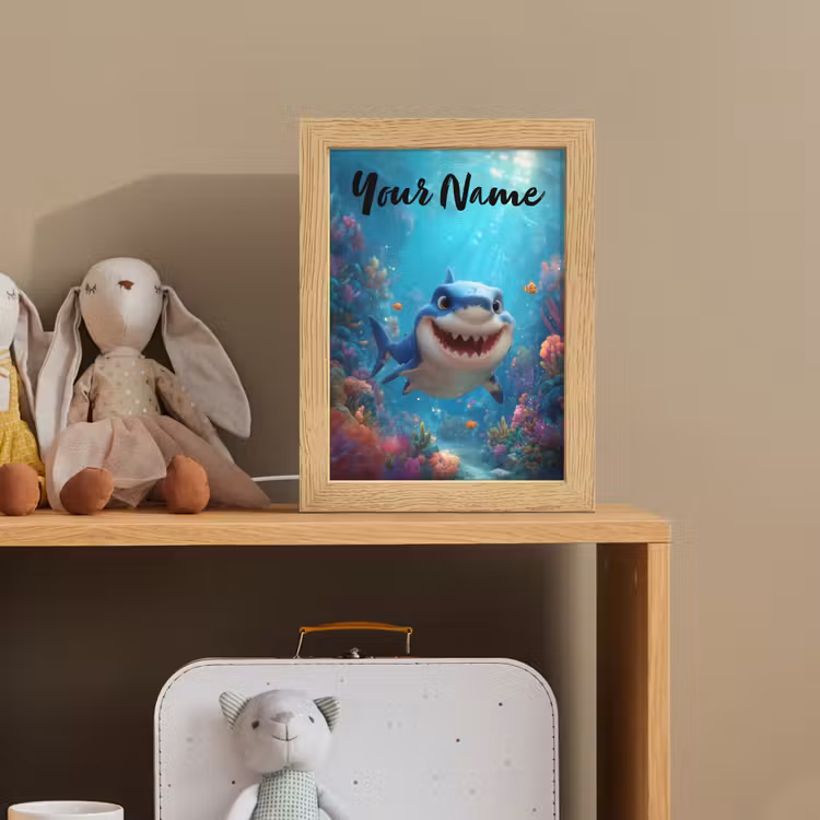 Haai - Onderwaterwereld - Oceaan Light Box met kabel (Kinderlampje) klein -sfeer2_kind