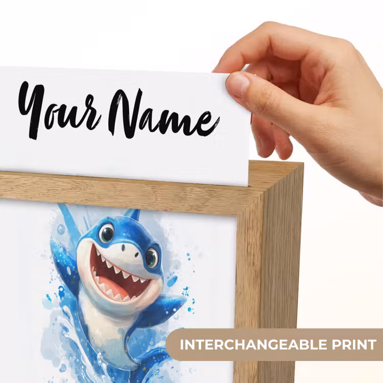 Haai - Water - Blauw Light Box met kabel (Kinderlampje) klein -USP_websiteprintEN