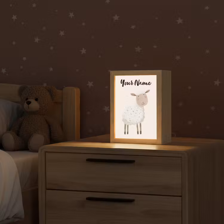 Schaap - Boerderij dier - Dieren Light Box met kabel (Kinderlampje) klein -sfeer1_kind
