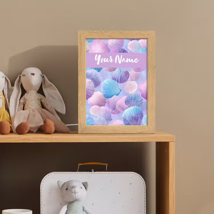 Schelpen - Paars - Blauw - Patroon Light Box met kabel (Kinderlampje) klein -sfeer2_kind