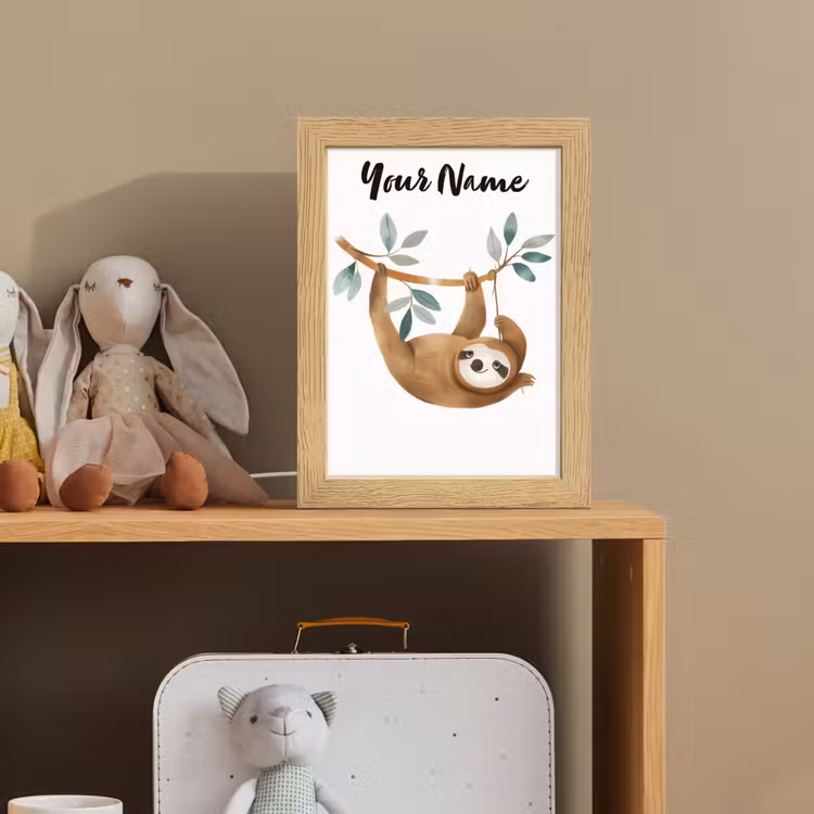 Luiaard - Dier - Jungle dieren Light Box met kabel (Kinderlampje) klein -sfeer2_kind