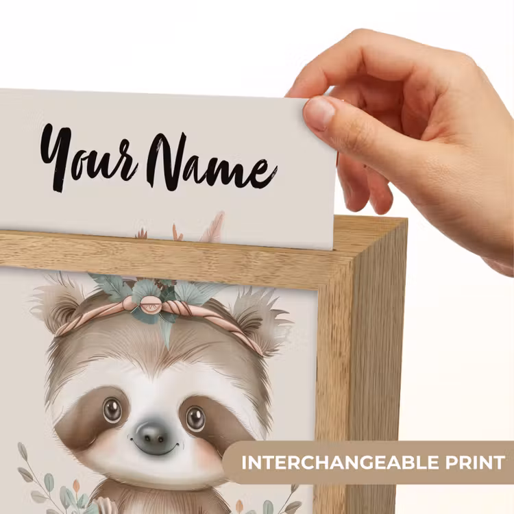 Luiaard - Dieren - Bohemian - Boho Light Box met kabel (Kinderlampje) klein -USP_websiteprintEN