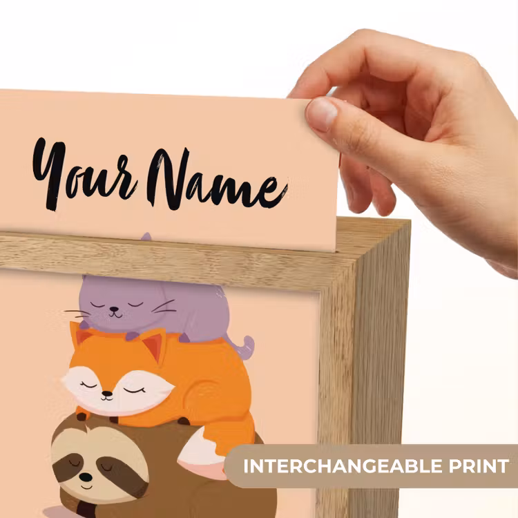 Luiaard - Vos - Kat - Slaperig Light Box met kabel (Kinderlampje) klein -USP_websiteprintEN