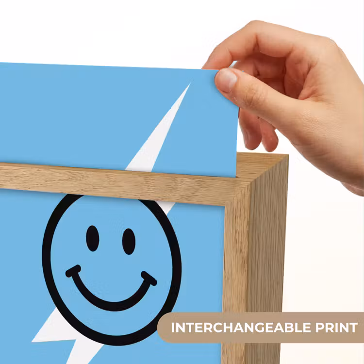 Smiley - Blauw - Bliksem Light Box met kabel (Kinderlampje) klein -USP_websiteprintEN