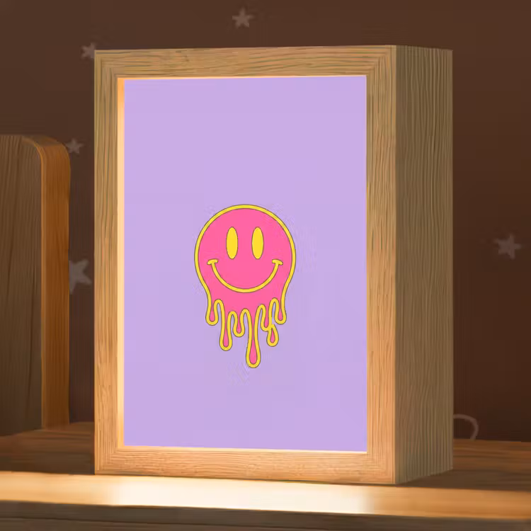 Smiley - Drip - Neon Light Box met kabel (Kinderlampje) klein -zzz_3d_website
