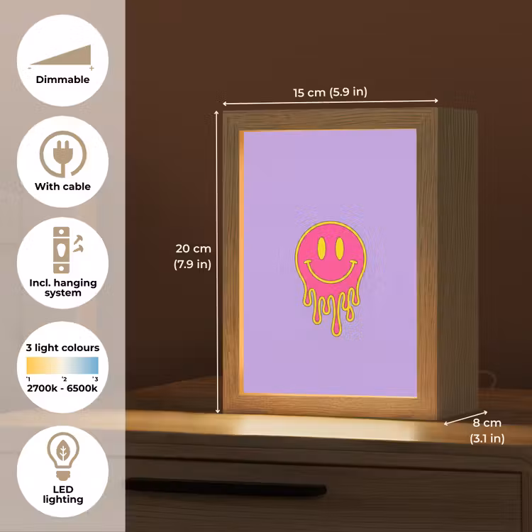 Smiley - Drip - Neon Light Box met kabel (Kinderlampje) klein -USP_EN