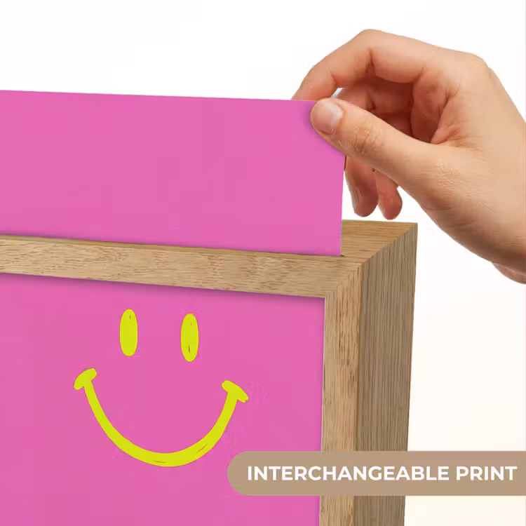 Smiley - Vrolijk - Roze Light Box met kabel (Kinderlampje) klein -USP_websiteprintEN