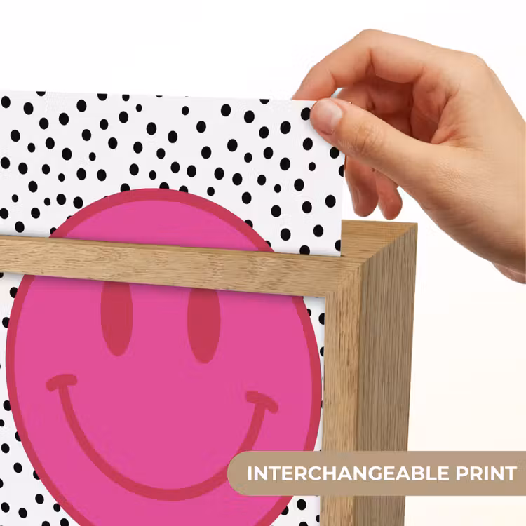 Smiley - Roze - Stippen Light Box met kabel (Kinderlampje) klein -USP_websiteprintEN
