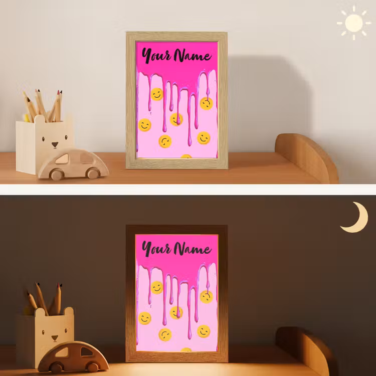 Smiley - Roze - Glazuur Light Box met kabel (Kinderlampje) klein -sfeer3_kind