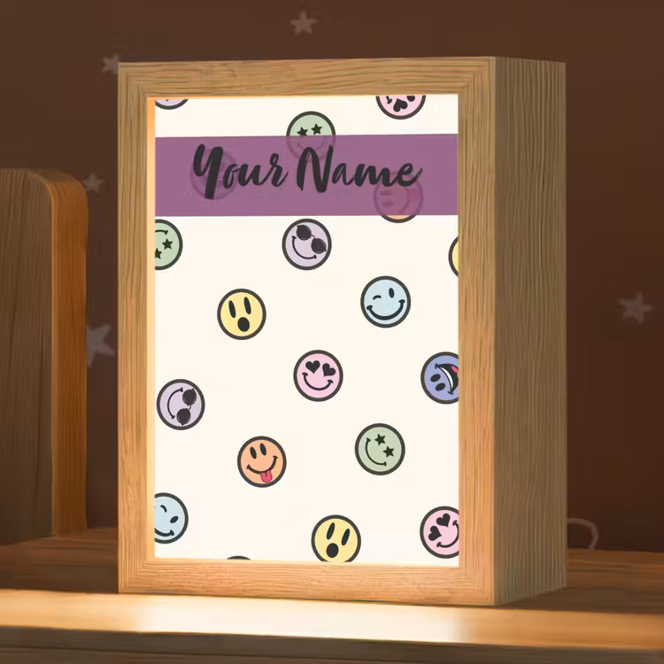 Smileys - Kleurrijk - Grappig Light Box met kabel (Kinderlampje) klein -zzz_3d_website