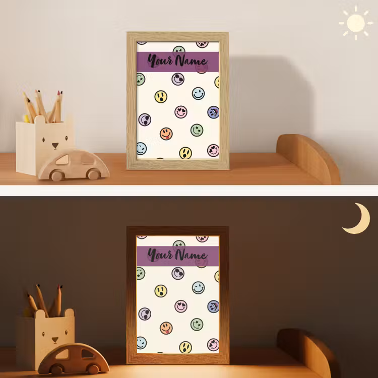 Smileys - Kleurrijk - Grappig Light Box met kabel (Kinderlampje) klein -sfeer3_kind