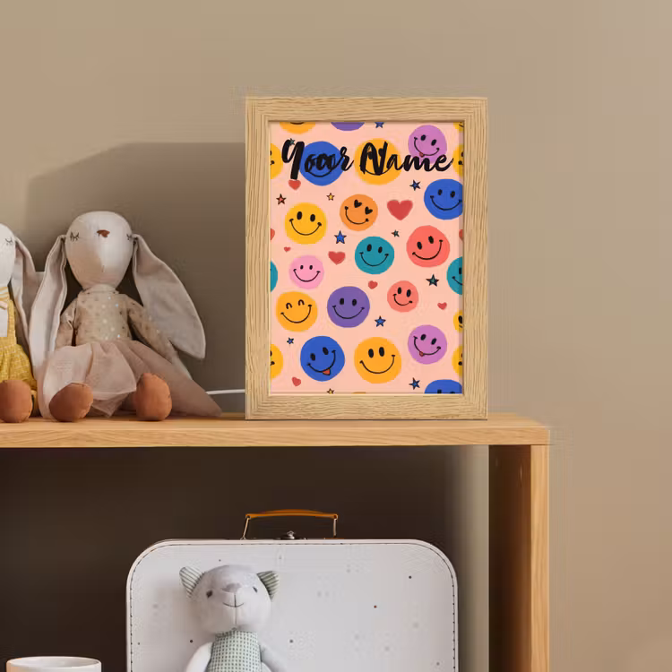 Smileys - Kleurrijk - Hartjes Light Box met kabel (Kinderlampje) klein -sfeer2_kind