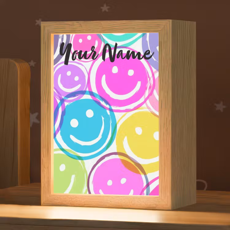 Smileys - Kleurrijk - Neon Light Box met kabel (Kinderlampje) klein -zzz_3d_website