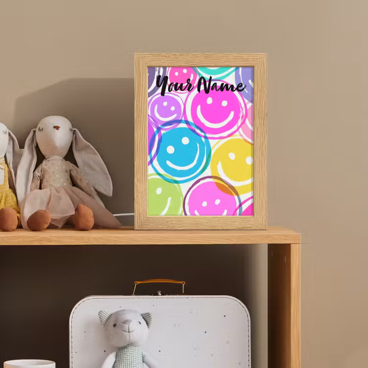 Smileys - Kleurrijk - Neon Light Box met kabel (Kinderlampje) klein -sfeer2_kind