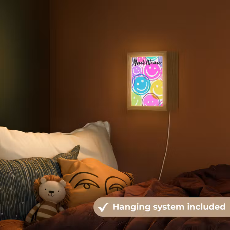 Smileys - Kleurrijk - Neon Light Box met kabel (Kinderlampje) klein -sfeer5_kind_EN