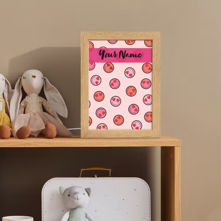 Smileys - Hartjes - Roze Light Box met kabel (Kinderlampje) klein -sfeer2_kind