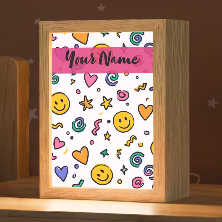 Smileys - Pictogrammen - Kleurrijk Light Box met kabel (Kinderlampje) klein -zzz_3d_website