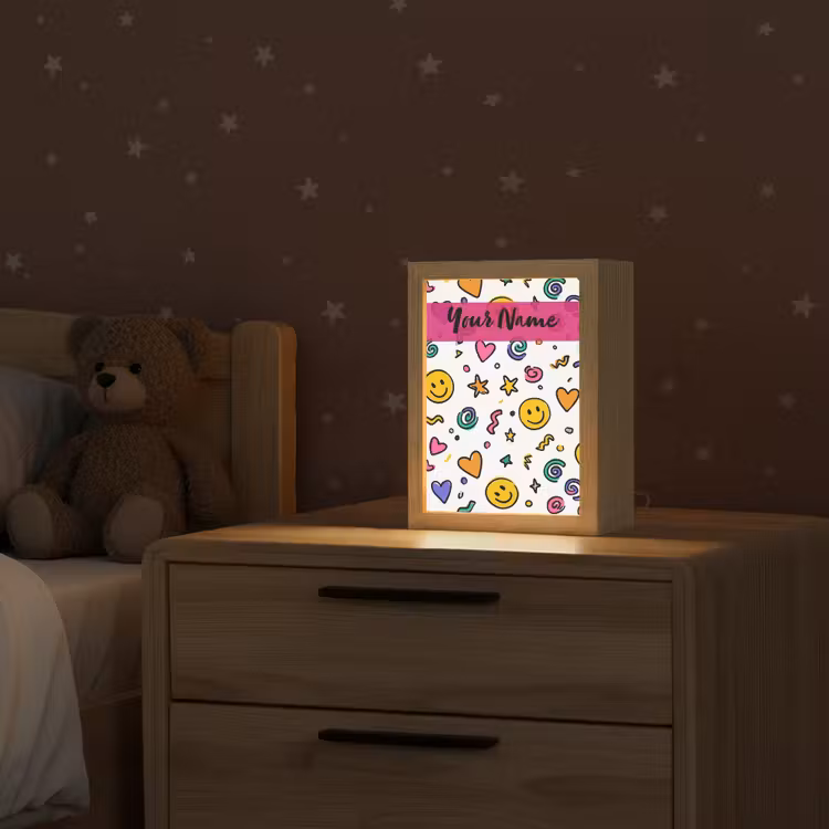 Smileys - Pictogrammen - Kleurrijk Light Box met kabel (Kinderlampje) klein -sfeer1_kind