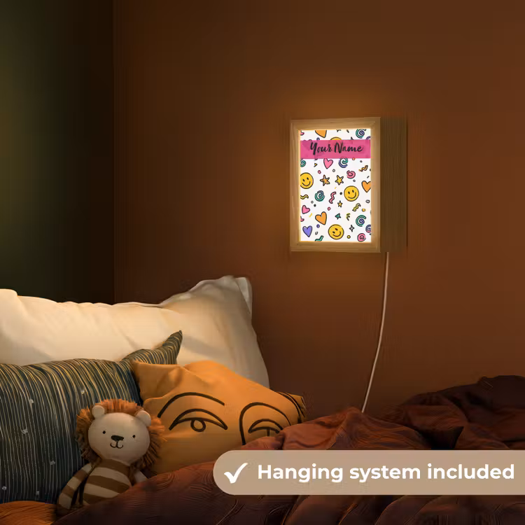 Smileys - Pictogrammen - Kleurrijk Light Box met kabel (Kinderlampje) klein -sfeer5_kind_EN