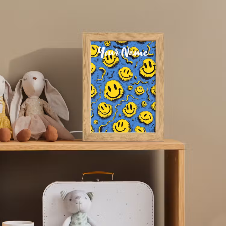 Smileys - Geel - Blauw Light Box met kabel (Kinderlampje) klein -sfeer2_kind
