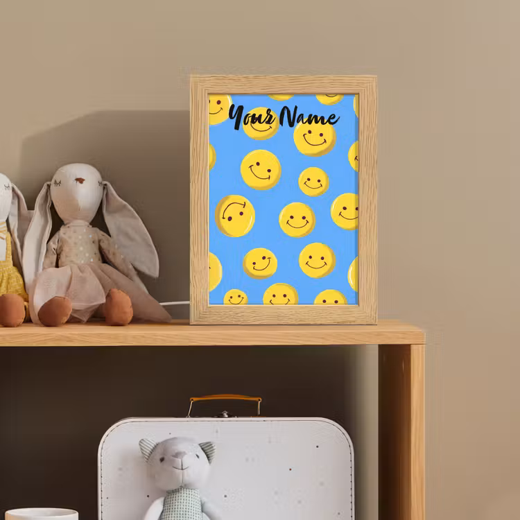 Smileys - Geel - Blauw Light Box met kabel (Kinderlampje) klein -sfeer2_kind