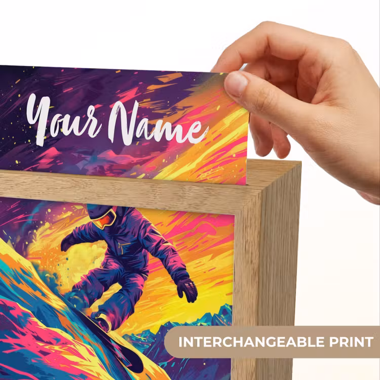 Snowboarden - Sneeuw - Kleurrijk Light Box met kabel (Kinderlampje) klein -USP_websiteprintEN