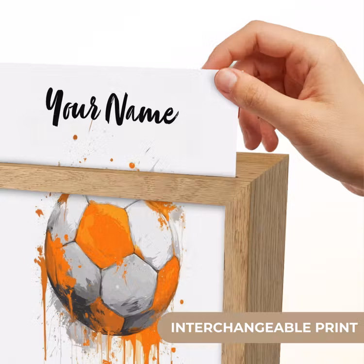 Voetbal - Abstract - Oranje - Verfspatten Light Box met kabel (Kinderlampje) klein -USP_websiteprintEN