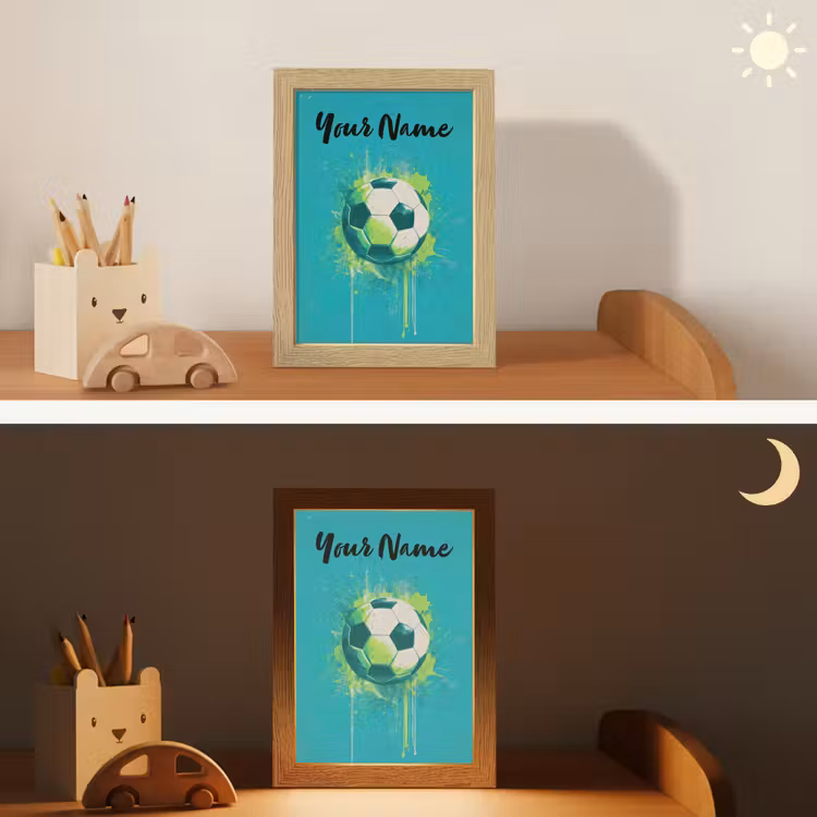 Voetbal - Abstract - Verfspatten - Groen Light Box met kabel (Kinderlampje) klein -sfeer3_kind