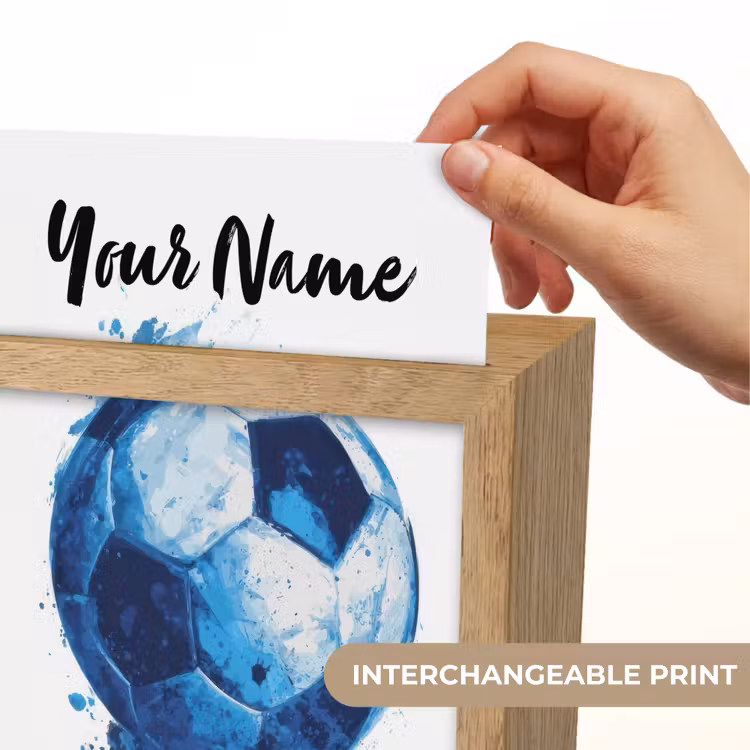 Voetbal - Blauw - Inkt - Spatten Light Box met kabel (Kinderlampje) klein -USP_websiteprintEN