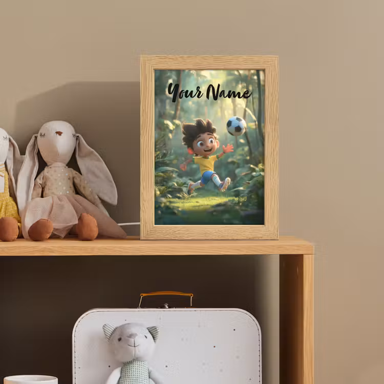 Voetbal - Jongen - Bos Light Box met kabel (Kinderlampje) klein -sfeer2_kind