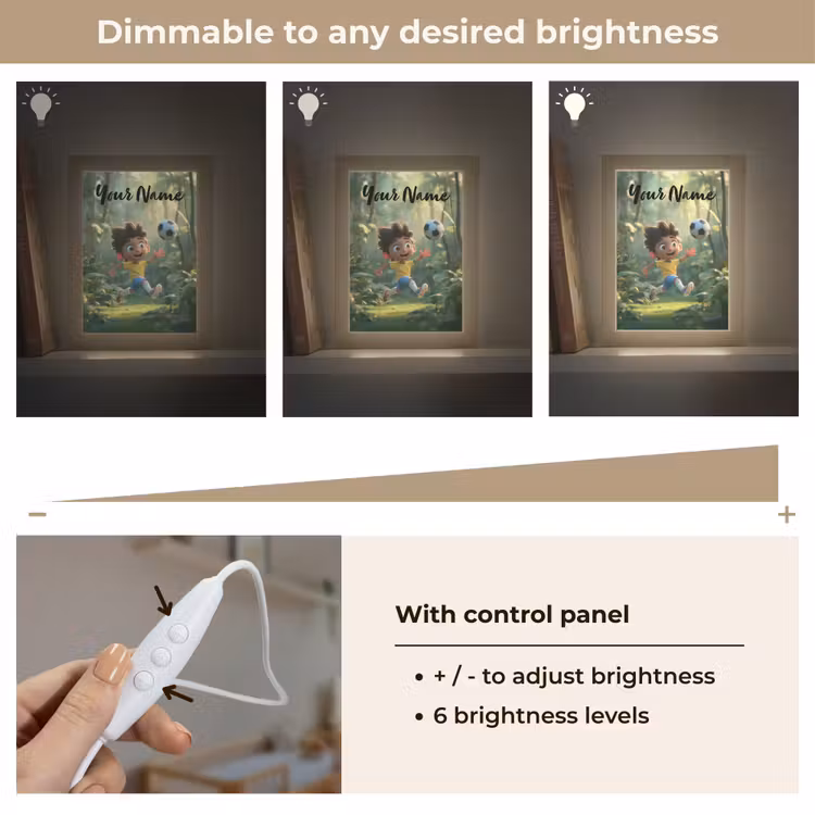 Voetbal - Jongen - Bos Light Box met kabel (Kinderlampje) klein -USP_dimbaarEN