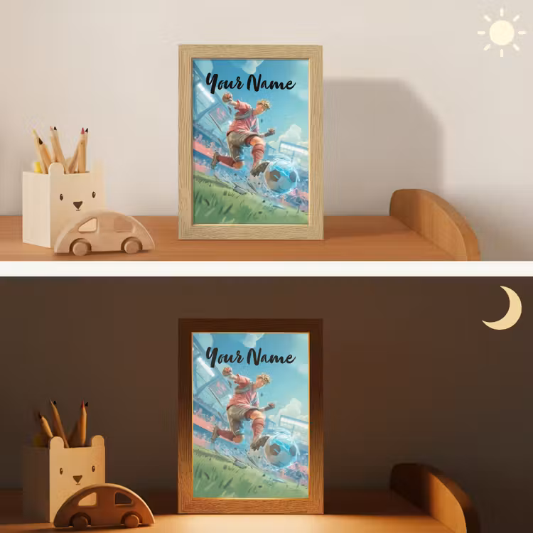 Voetbal - Jongen - Stadion - Elektrisch Light Box met kabel (Kinderlampje) klein -sfeer3_kind