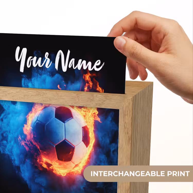 Voetbal - Vuur - IJs - Blauw Light Box met kabel (Kinderlampje) klein -USP_websiteprintEN